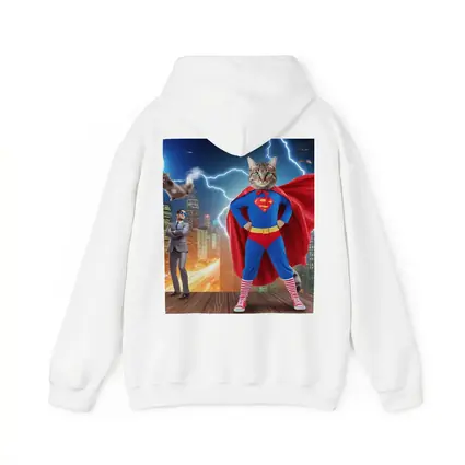Tabby Cat Superman Costume City Night