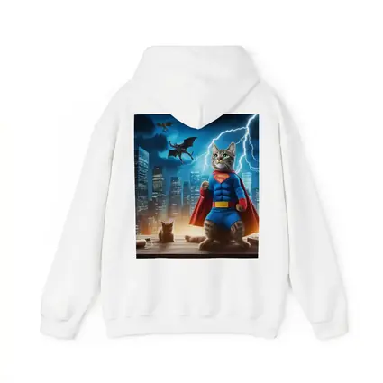 Superhero Cat Superman Costume City Night