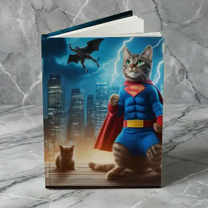 Superhero Cat Superman Costume City Night