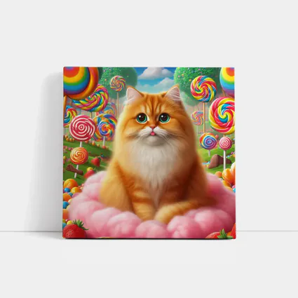 Orange Cat Candy Land Fantasy Art