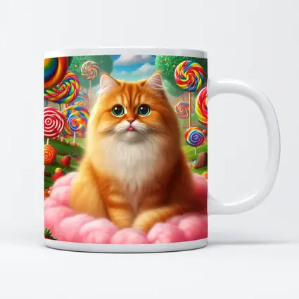 Orange Cat Candy Land Fantasy Art