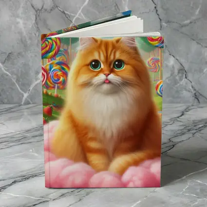 Orange Cat Candy Land Fantasy Art