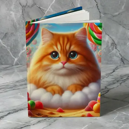 Fluffy Orange Cat Candy Land Fantasy