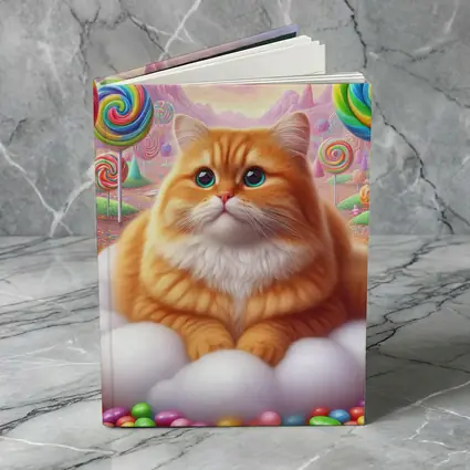 Fluffy Orange Cat Candy Land Fantasy