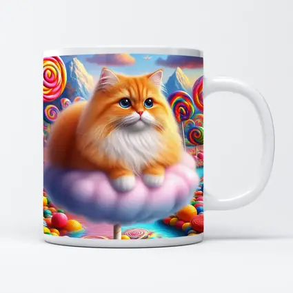 Fluffy Orange Cat Candy Land Fantasy