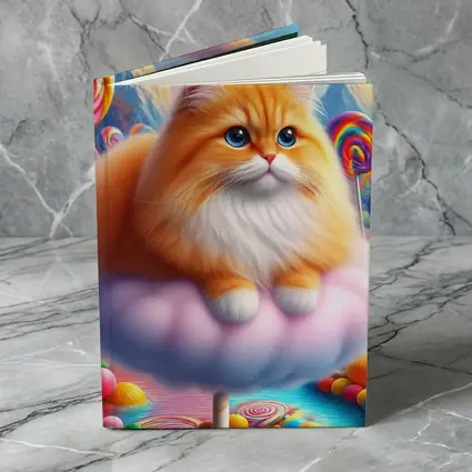 Fluffy Orange Cat Candy Land Fantasy