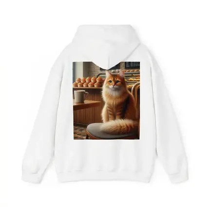 Orange Tabby Cat Sitting In Cozy Cafe