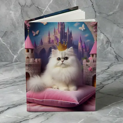 White Persian Cat Crown Fantasy Castle