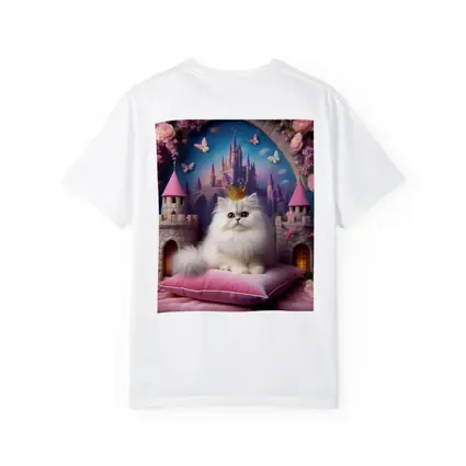 White Persian Cat Crown Fantasy Castle