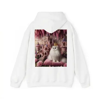 White Persian Cat Crown Pink Fantasy Castle
