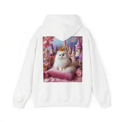 White Persian Cat Crown Pink Castle Fantasy