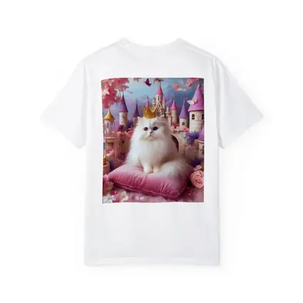 White Persian Cat Crown Pink Castle Fantasy