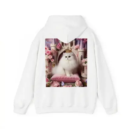 White Persian Cat Crown Pink Castle