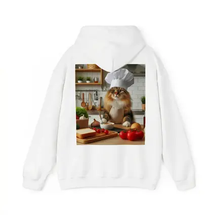 Chef Cat Cooking in Kitchen Setting