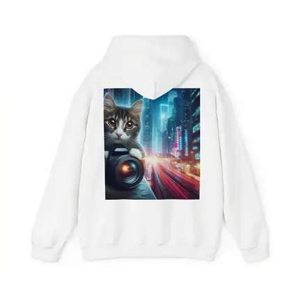 Tabby Cat Photographer Neon City Night