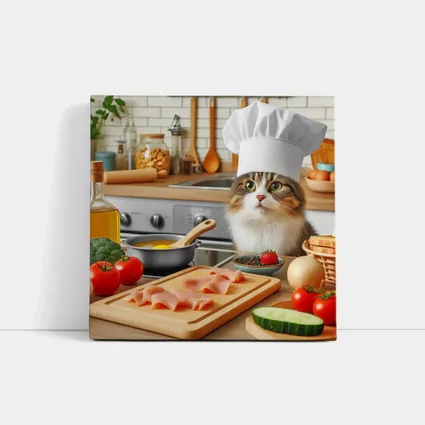 Chef Cat Cooking in Cozy Kitchen