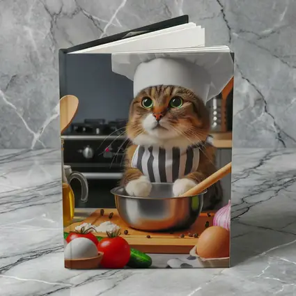 Chef Cat Cooking In Kitchen Setting