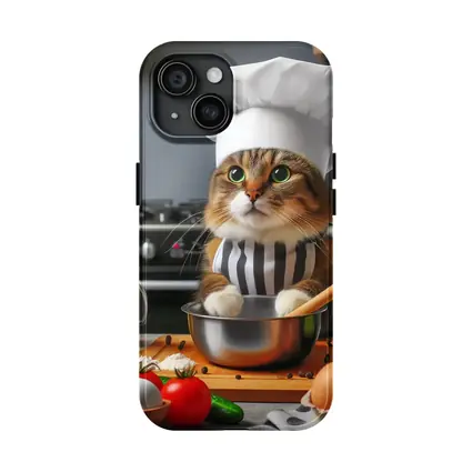 Chef Cat Cooking In Kitchen Setting