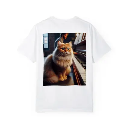 Fluffy Orange Cat Sitting By Piano