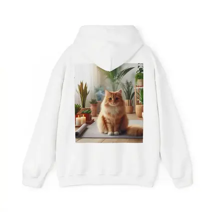 Orange Cat Sitting on Yoga Mat Plants