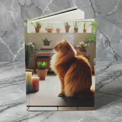 Orange Cat Sitting on Yoga Mat
