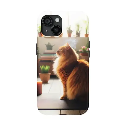 Orange Cat Sitting on Yoga Mat