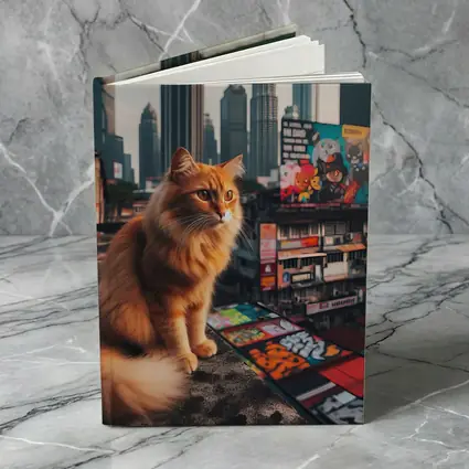 Orange Cat Sitting on Kuala Lumpur Rooftop