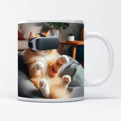 Orange Cat VR Headset Bean Bag