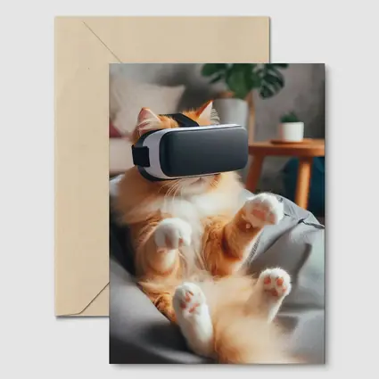 Orange Cat VR Headset Bean Bag