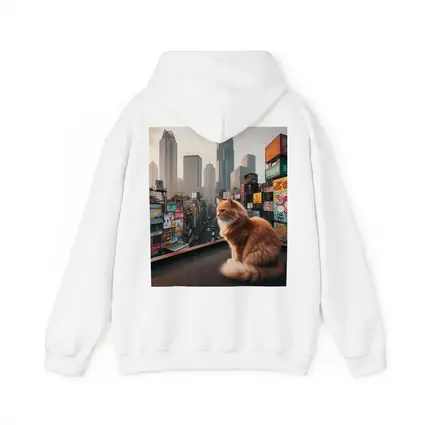 Orange Cat Sitting Over Tokyo City
