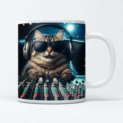 Cool Cat DJ Music Studio Mixing Board