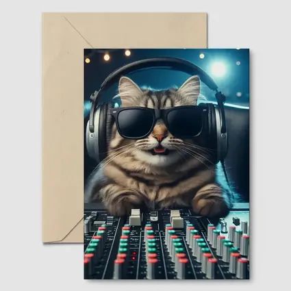 Cool Cat DJ Music Studio Mixing Board