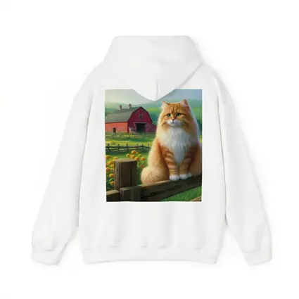Orange Tabby Cat Sitting On Farm Fence