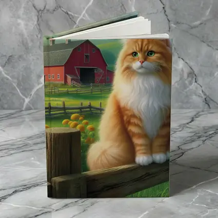 Orange Tabby Cat Sitting On Farm Fence