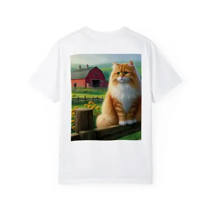 Orange Tabby Cat Sitting On Farm Fence