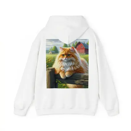 Orange Persian Cat Farm Countryside Scene