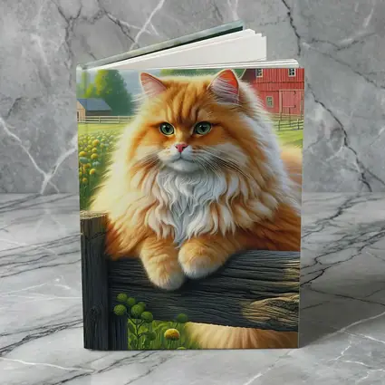 Orange Persian Cat Farm Countryside Scene