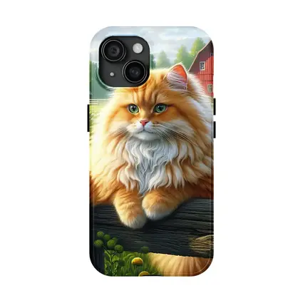 Orange Persian Cat Farm Countryside Scene
