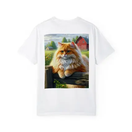 Orange Persian Cat Farm Countryside Scene