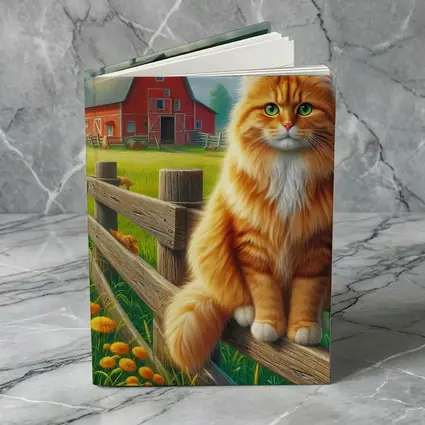 Orange Tabby Cat Farm Fence Country