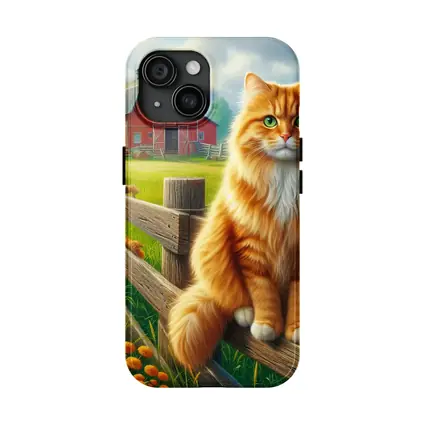 Orange Tabby Cat Farm Fence Country