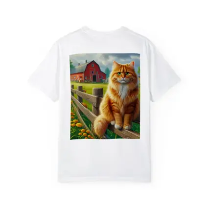 Orange Tabby Cat Farm Fence Country