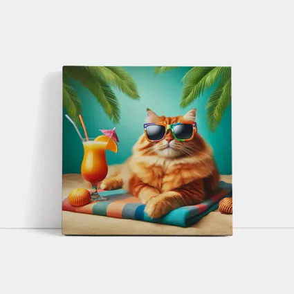 Orange Cat Sunglasses Tropical Beach Summer