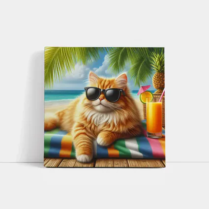 Orange Persian Cat Sunglasses Tropical Beach