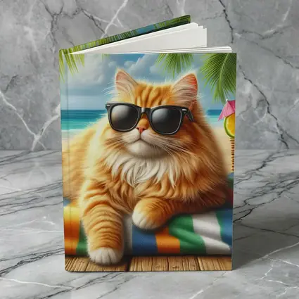 Orange Persian Cat Sunglasses Tropical Beach