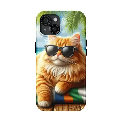 Orange Persian Cat Sunglasses Tropical Beach