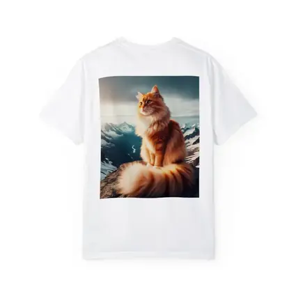 Orange Norwegian Forest Cat Snowy Mountain Summit