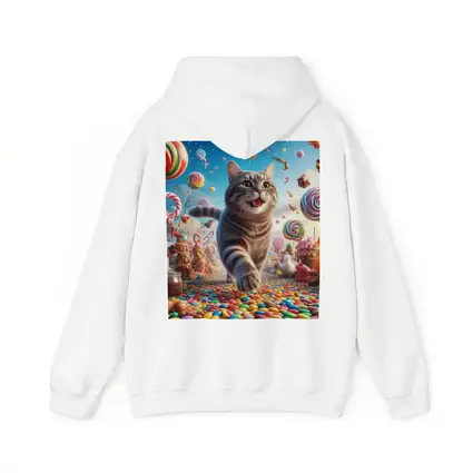 Gray Tabby Cat Running Through Candy Land