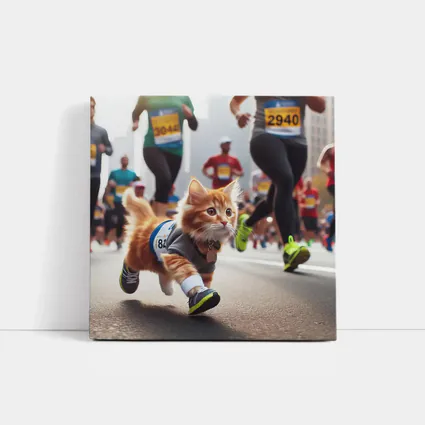 Orange Kitten Running Marathon Race Street