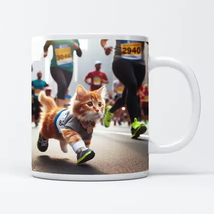 Orange Kitten Running Marathon Race Street